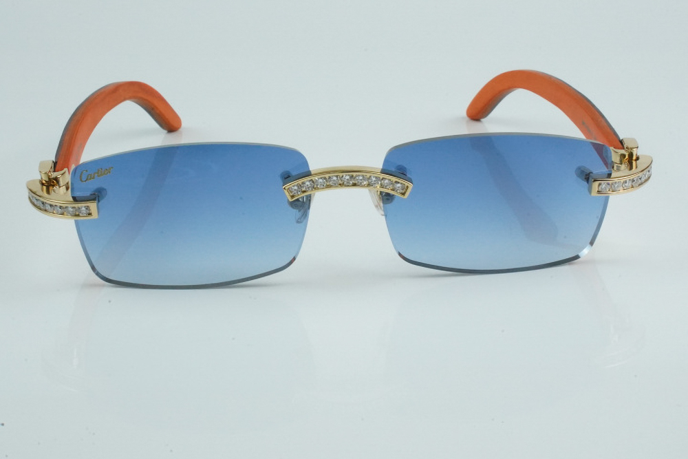 White Round Moissanite Diamond Carti Orange and Black Woods ( Blue Tint)