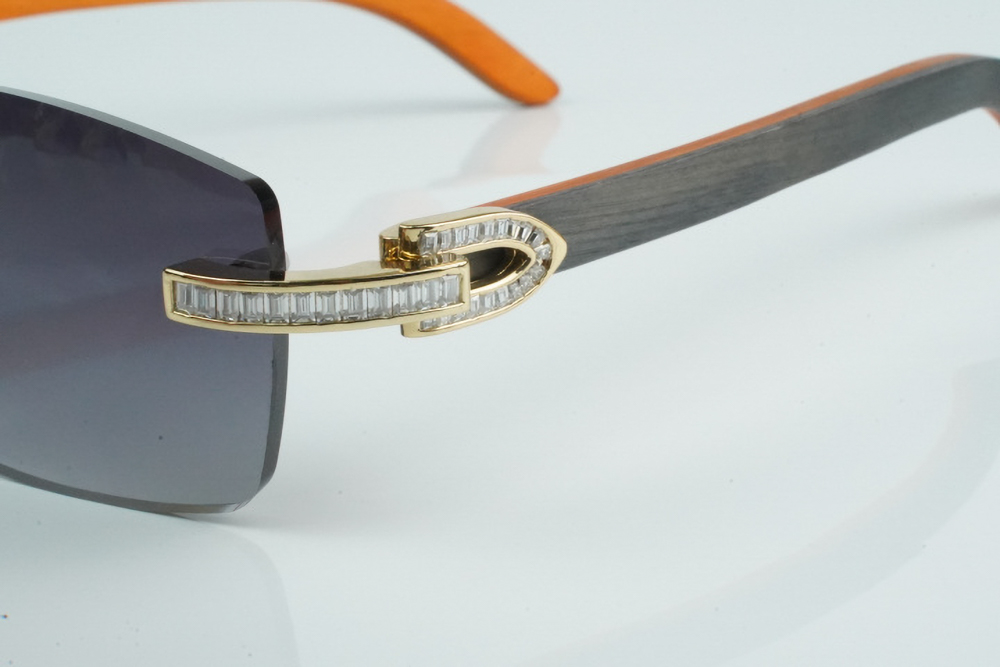 White Baguette Moissanite Diamond Carti Orange and Black Woods ( Black Tint)