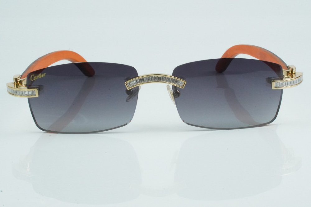 White Baguette Moissanite Diamond Carti Orange and Black Woods ( Black Tint)