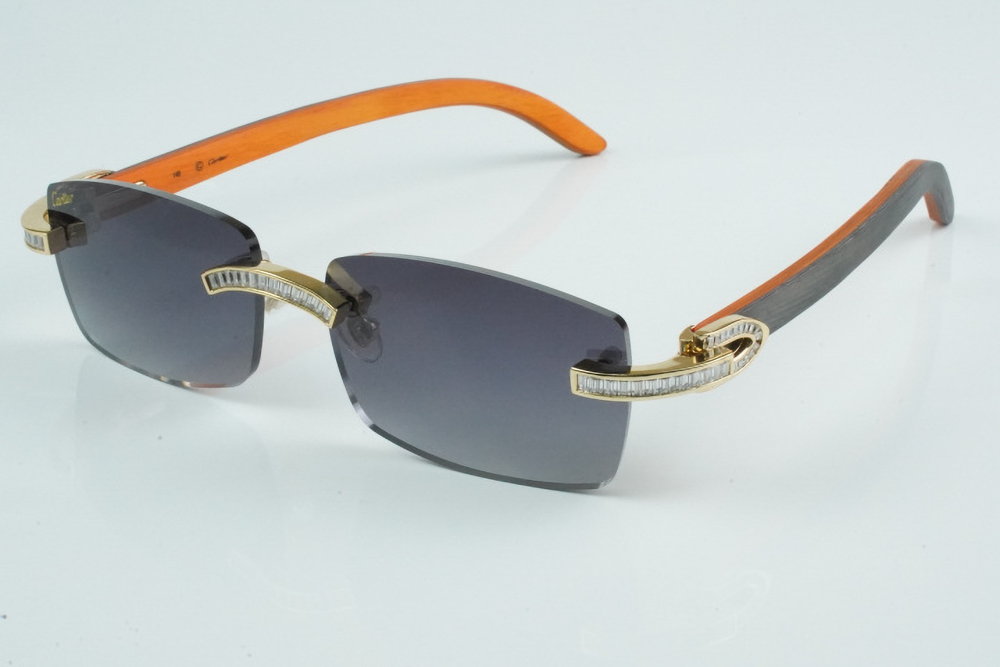 White Baguette Moissanite Diamond Carti Orange and Black Woods ( Black Tint)