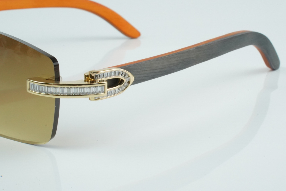 White Baguette Moissanite Diamond Carti Orange and Black Woods ( Brown Tint)