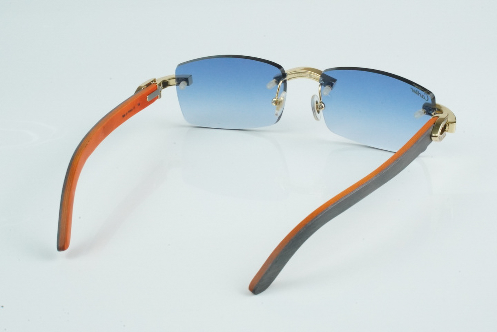 White Baguette Moissanite Diamond Carti Orange and Black Woods ( Blue Tint)