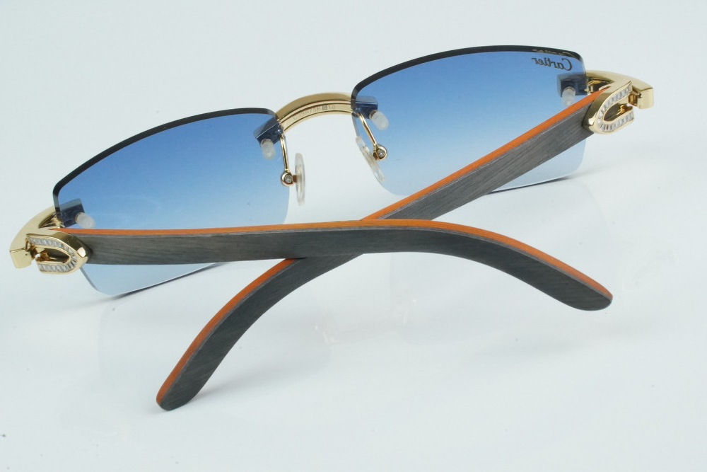 White Baguette Moissanite Diamond Carti Orange and Black Woods ( Blue Tint)