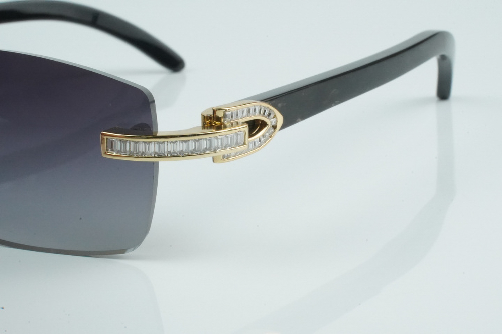 White Baguette Moissanite Diamond Carti All Black Buffs (Black Tint)