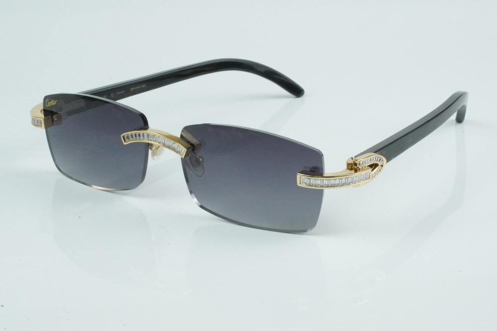 White Baguette Moissanite Diamond Carti All Black Buffs (Black Tint)
