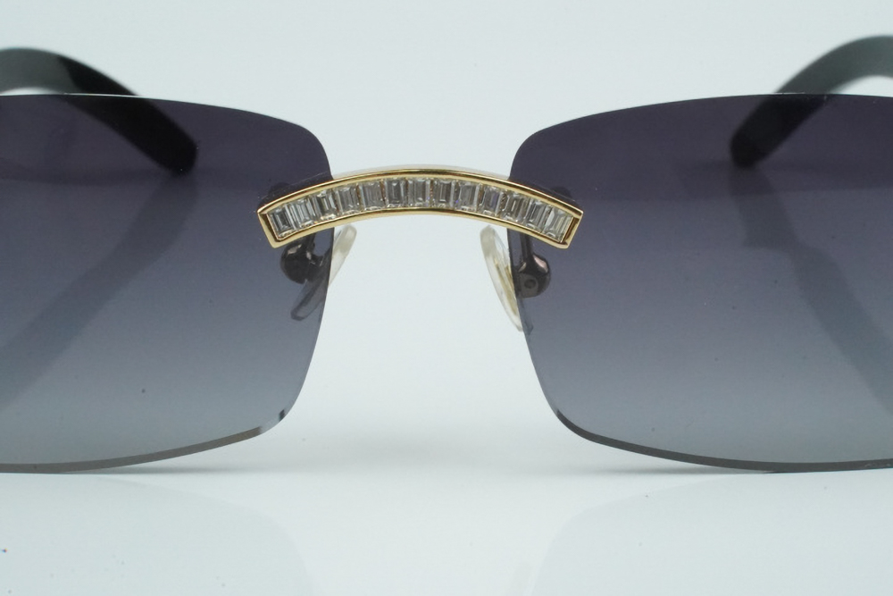 White Baguette Moissanite Diamond Carti All Black Buffs (Black Tint)