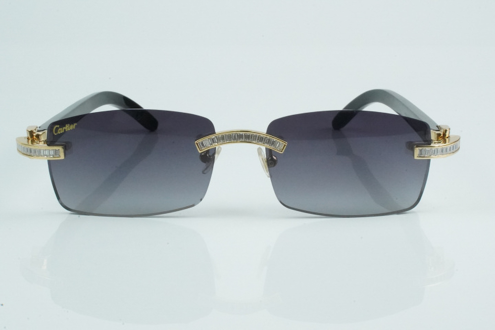 White Baguette Moissanite Diamond Carti All Black Buffs (Black Tint)