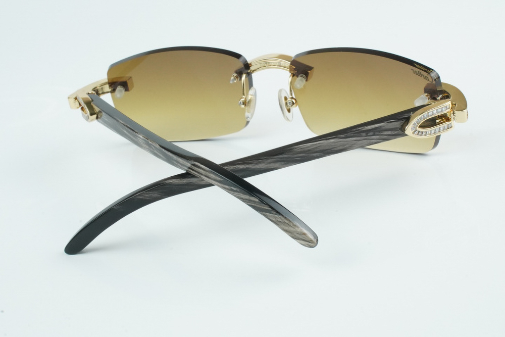 White Baguette Moissanite Diamond Carti Mixed Black Buffs (Brown Tint)