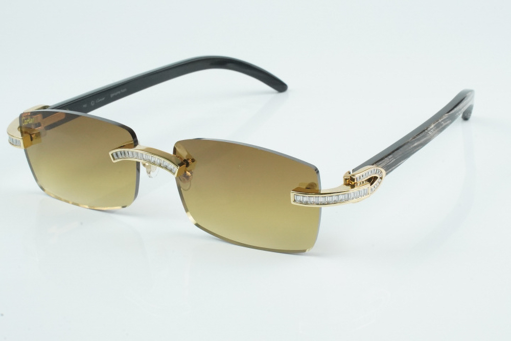 White Baguette Moissanite Diamond Carti Mixed Black Buffs (Brown Tint)