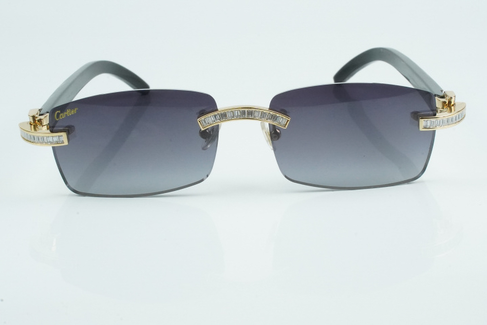 White Baguette Moissanite Diamond Carti Mixed Black Buffs (Black Tint)