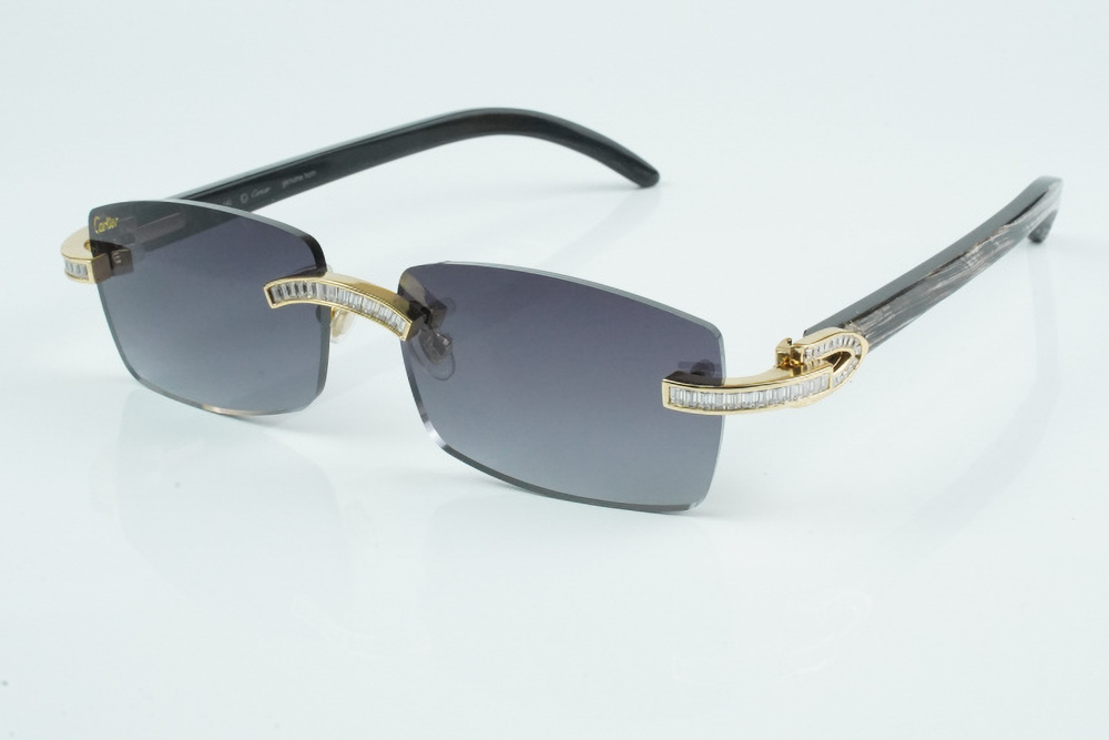 White Baguette Moissanite Diamond Carti Mixed Black Buffs (Black Tint)