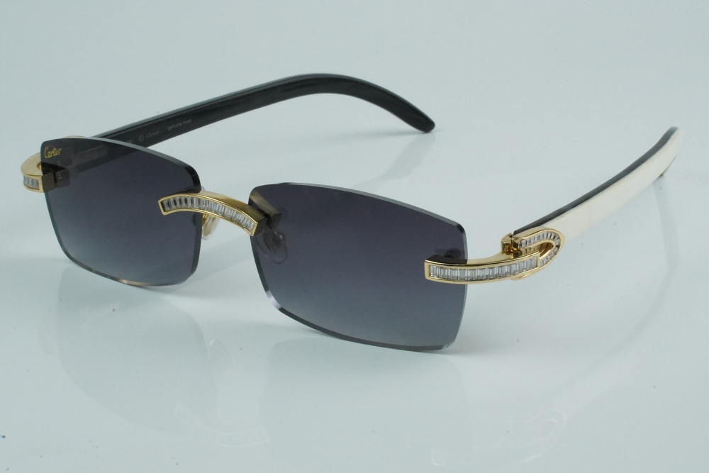White Baguette Moissanite Diamond Carti White and Black Buffs (Black Tint)