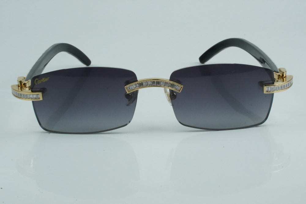 White Baguette Moissanite Diamond Carti White and Black Buffs (Black Tint)