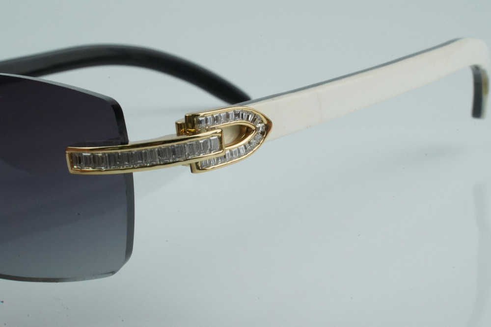 White Baguette Moissanite Diamond Carti White and Black Buffs (Black Tint)