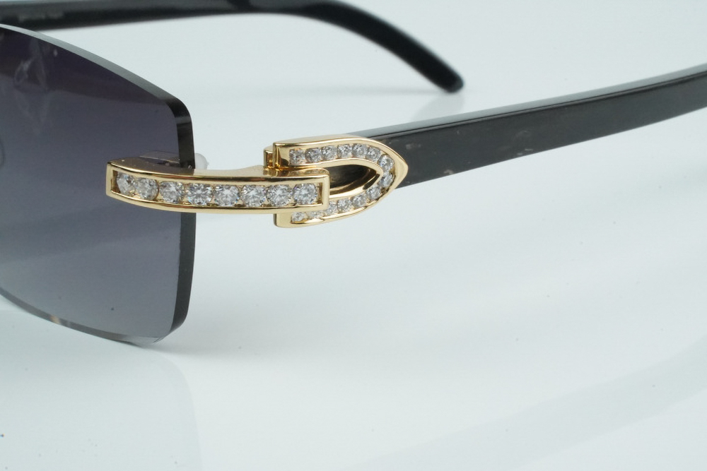 White Round Moissanite Diamond Carti All Black Buffs (Black Tint)