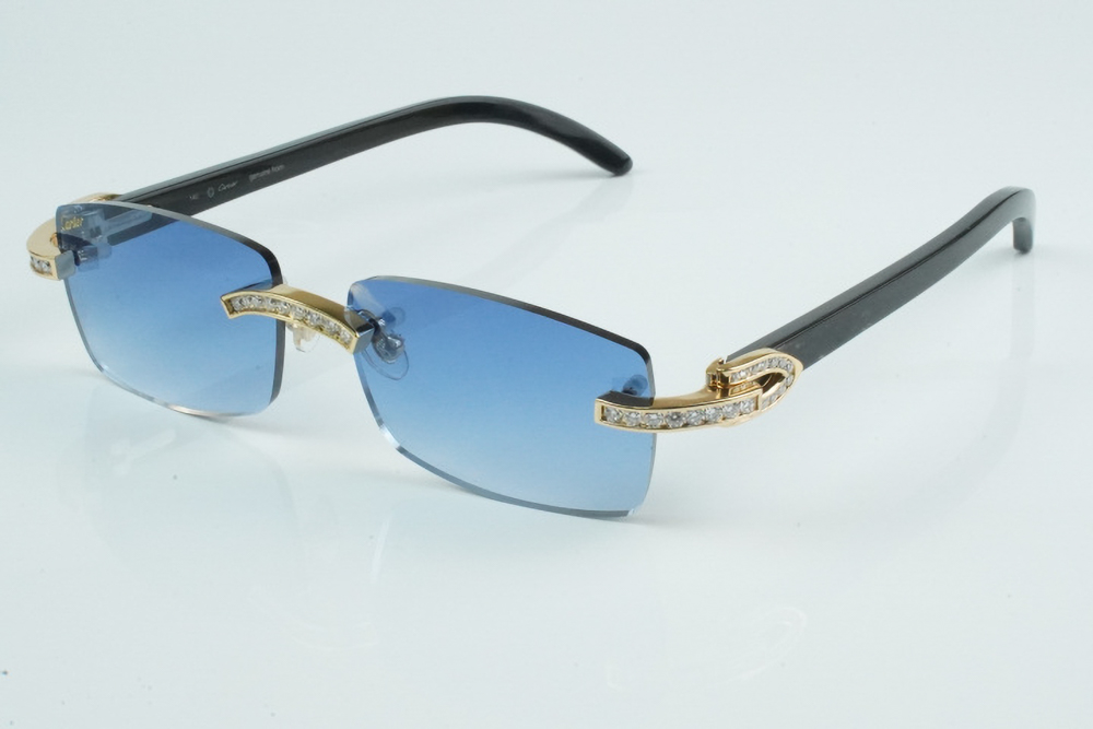 White Round Moissanite Diamond Carti All Black Buffs (Blue Tint)
