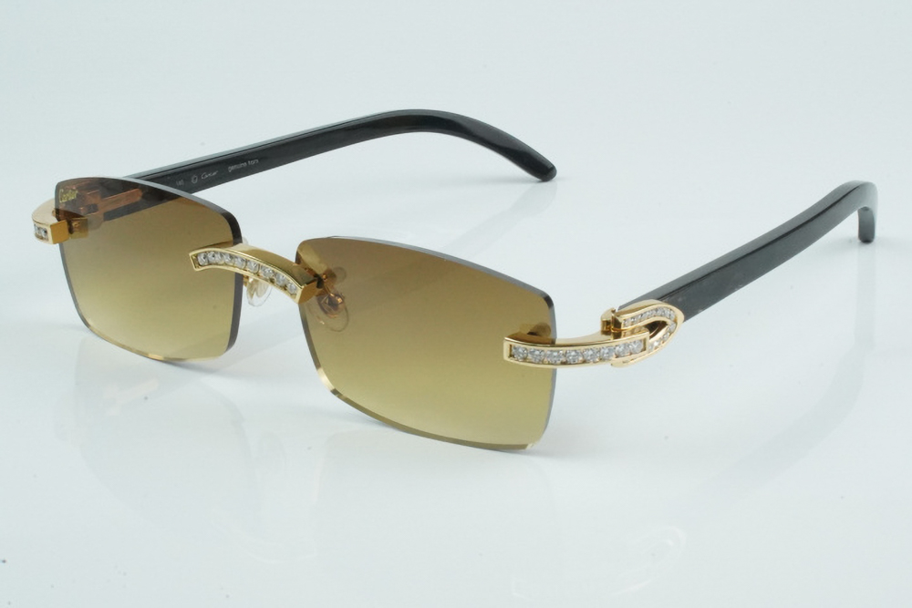 White Round Moissanite Diamond Carti All Black Buffs (Brown Tint)