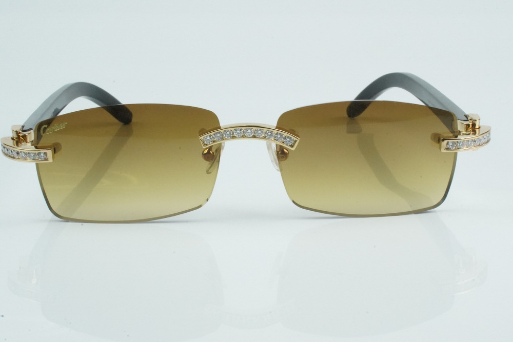 White Round Moissanite Diamond Carti All Black Buffs (Brown Tint)