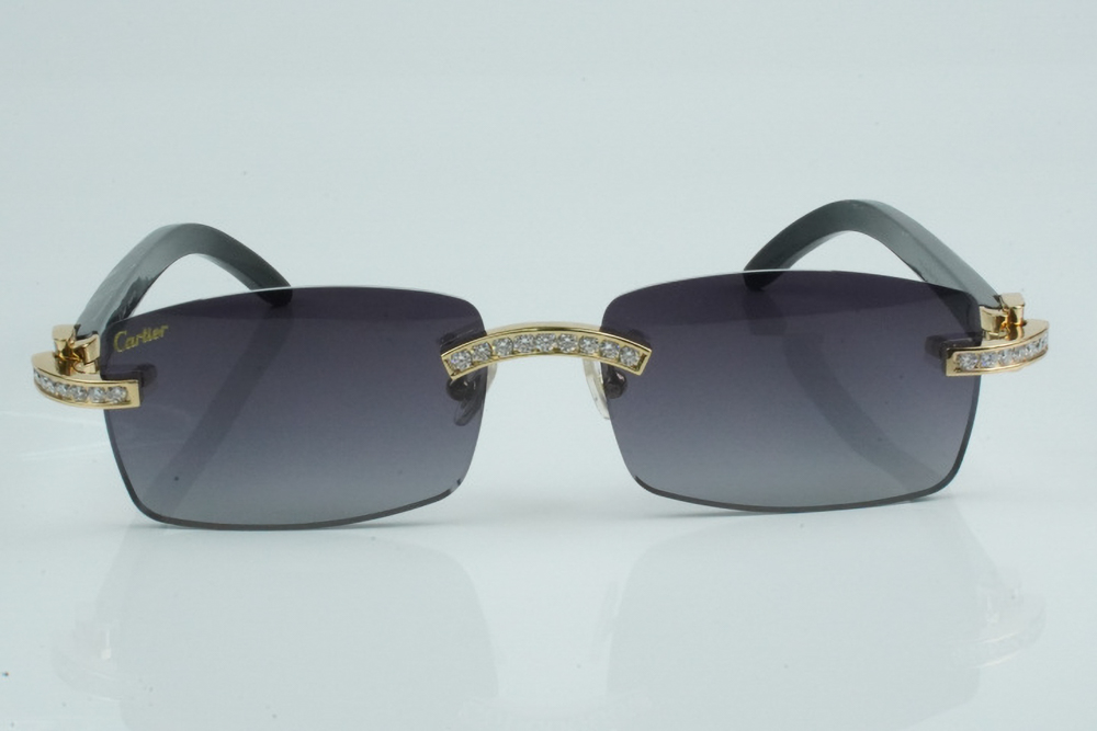 White Round Moissanite Diamond Carti Marbled Black Buffs (Black Tint)