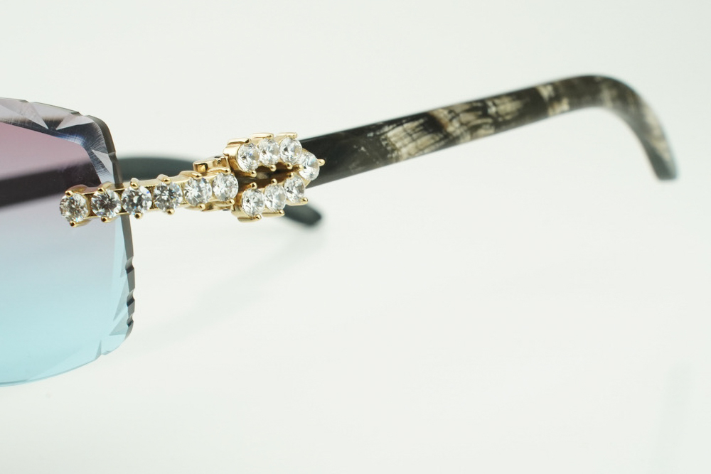 XL Diamond Carti Marbled Black Buffs (Diamond Cut/Purple and Blue Tint)