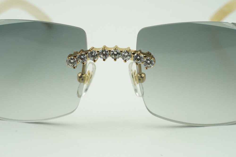 XL Diamond Carti All White Buffs (Diamond Cut/Grey Tint)