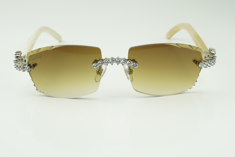 XL Diamond Carti All White Buffs (Diamond Cut/Brown Tint)
