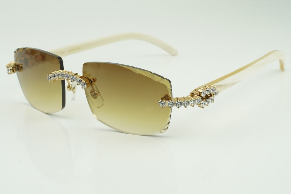 XL Diamond Carti All White Buffs (Diamond Cut/Brown Tint)