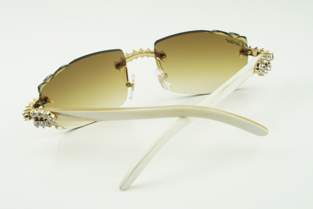 XL Diamond Carti All White Buffs (Diamond Cut/Brown Tint)