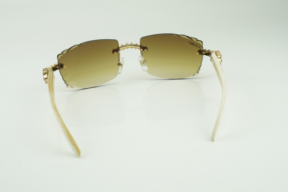 XL Diamond Carti All White Buffs (Diamond Cut/Brown Tint)