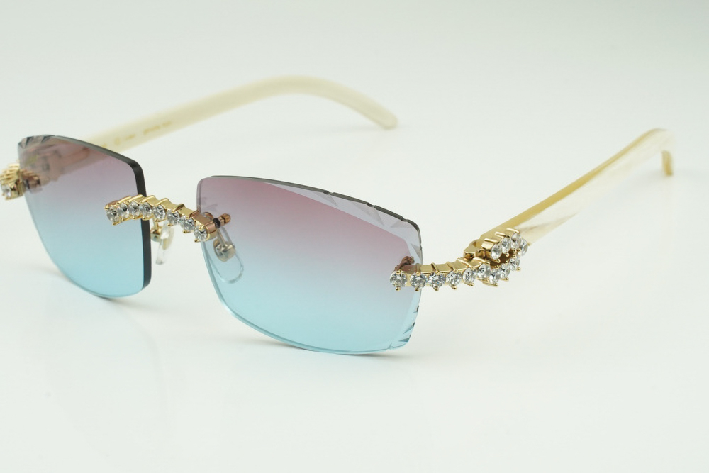 XL Diamond Carti All White Buffs (Diamond Cut/Purple and Blue Tint)