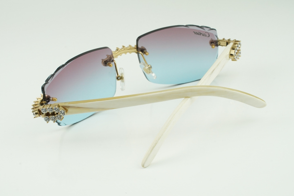 XL Diamond Carti All White Buffs (Diamond Cut/Purple and Blue Tint)