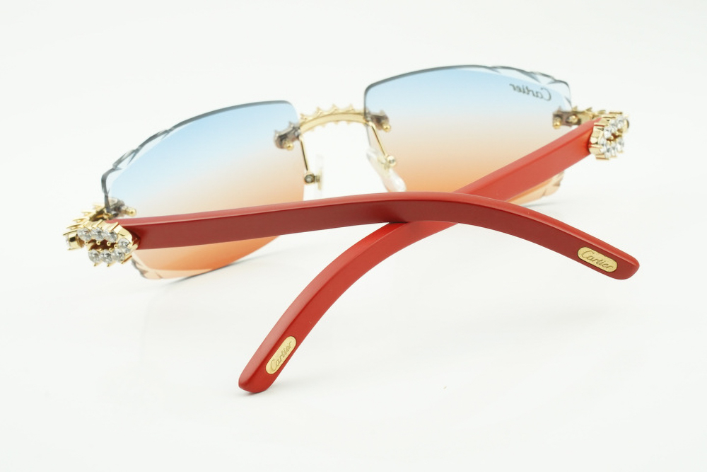 XL Diamond Carti Red Woods (Diamond Cut/Blue and Red Tint)