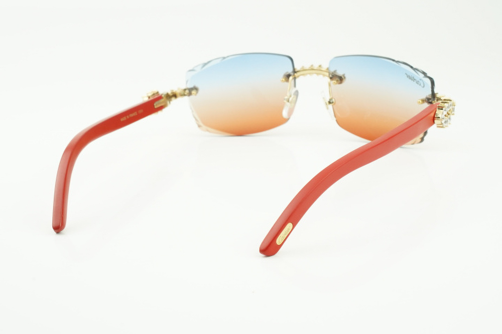 XL Diamond Carti Red Woods (Diamond Cut/Blue and Red Tint)