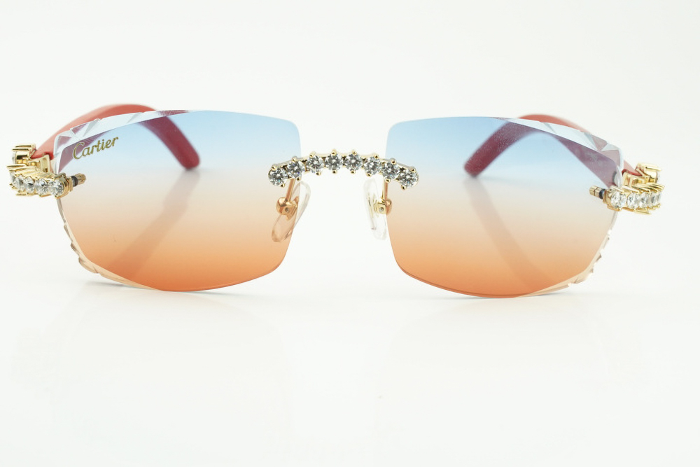 XL Diamond Carti Red Woods (Diamond Cut/Blue and Red Tint)