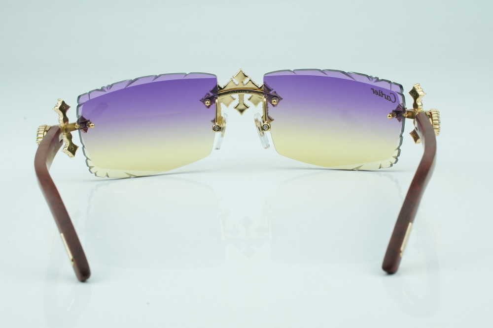 Diamond Tripple Cross Carti Woods (Purple and Tan Tint)