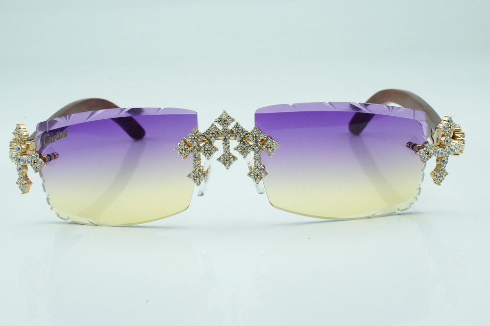 Diamond Tripple Cross Carti Woods (Purple and Tan Tint)