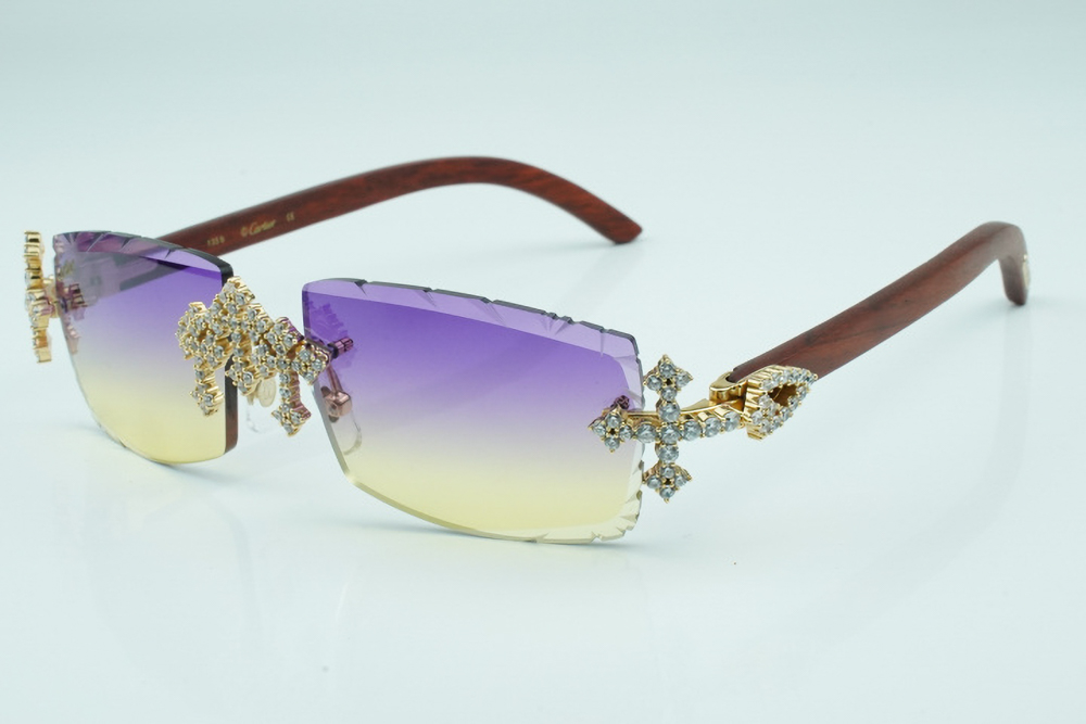 Diamond Tripple Cross Carti Woods (Purple and Tan Tint)