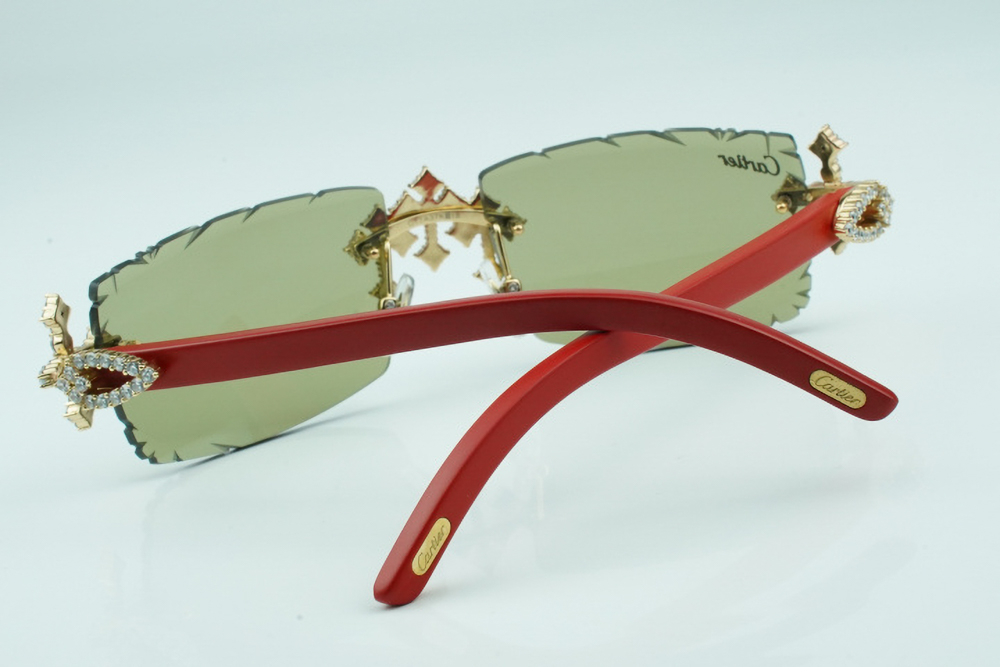 Diamond Tripple Cross Carti Red Woods (Tan Tint)