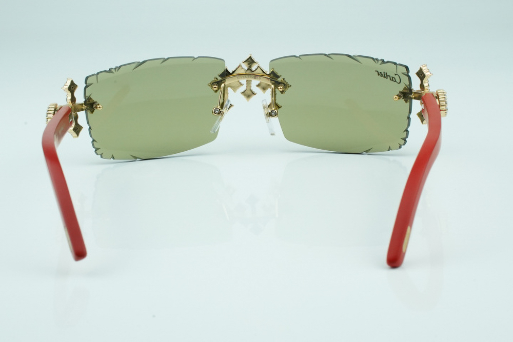 Diamond Tripple Cross Carti Red Woods (Tan Tint)