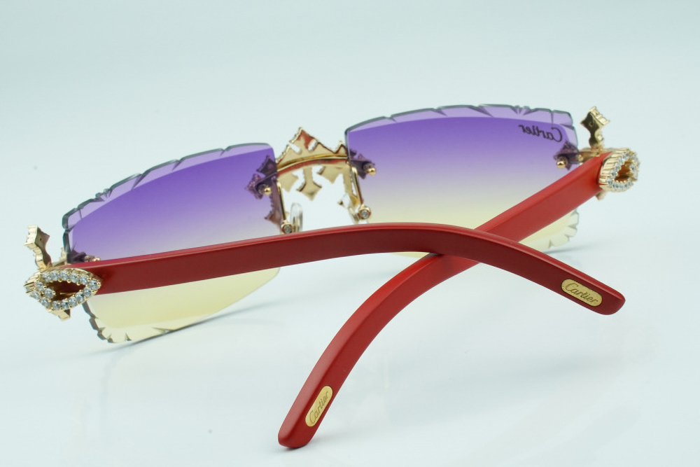 Diamond Tripple Cross Carti Red Woods (Purple and Tan Tint)