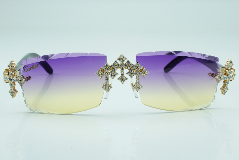 Diamond Tripple Cross Carti All Black Buffs (Purple and Tan Tint)
