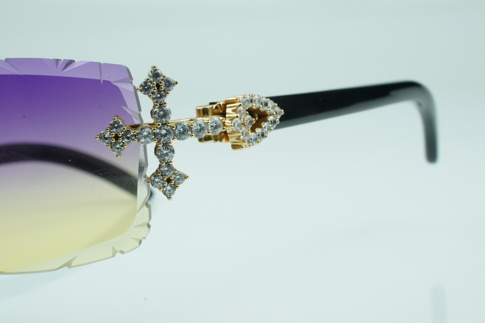 Diamond Tripple Cross Carti All Black Buffs (Purple and Tan Tint)