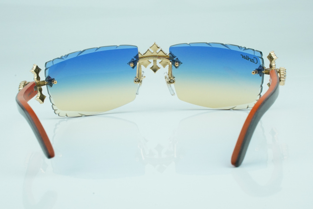 Diamond Tripple Cross Carti Orange and Black Woods (Blue and Tan Tint)
