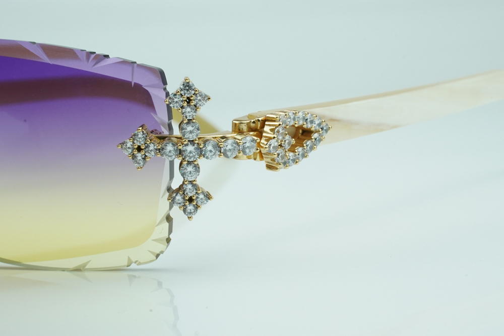 Diamond Tripple Cross Carti All White Buffs (Purple and Tan Tint)