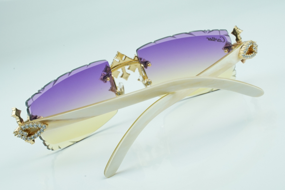 Diamond Tripple Cross Carti All White Buffs (Purple and Tan Tint)