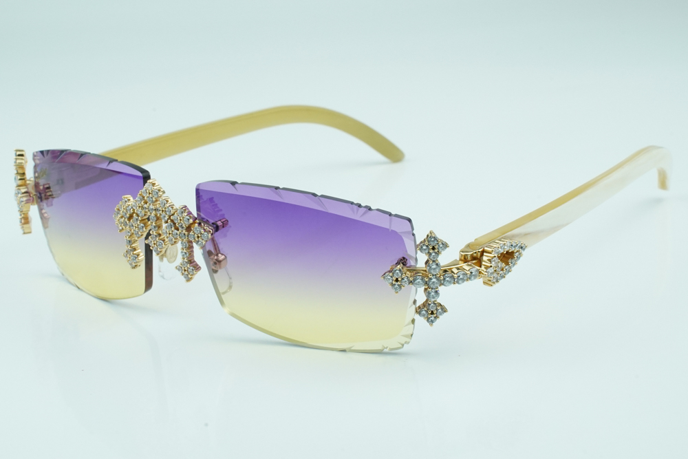 Diamond Tripple Cross Carti All White Buffs (Purple and Tan Tint)