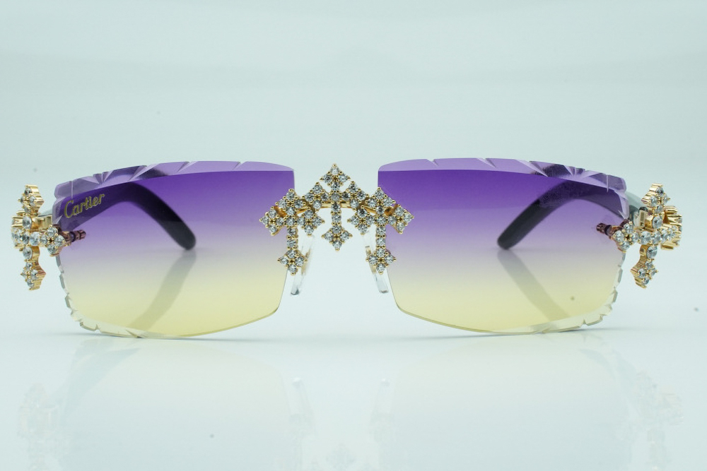 Diamond Tripple Cross Carti White and Black Buffs (Purple and Tan Tint)