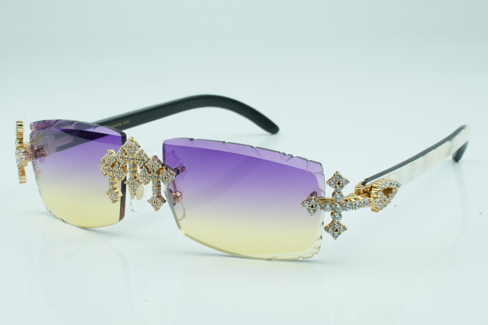 Diamond Tripple Cross Carti White and Black Buffs (Purple and Tan Tint)
