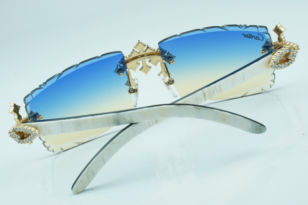 Diamond Tripple Cross Carti White and Black Buffs (Blue and Tan Tint)