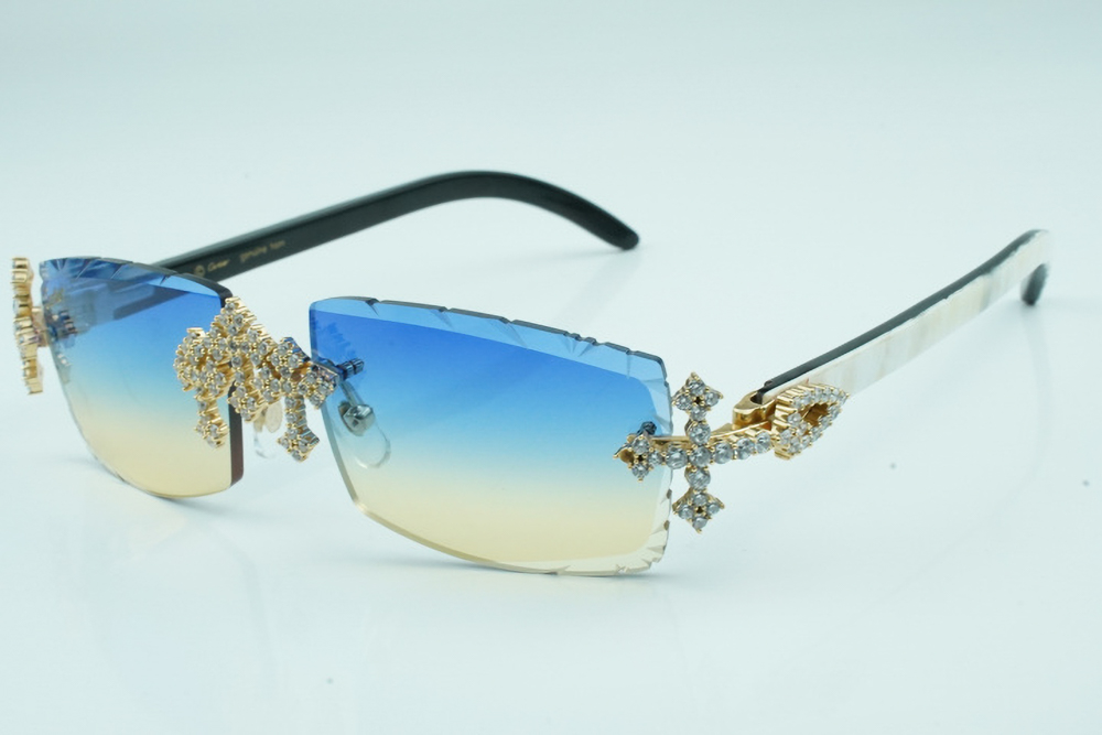 Diamond Tripple Cross Carti White and Black Buffs (Blue and Tan Tint)